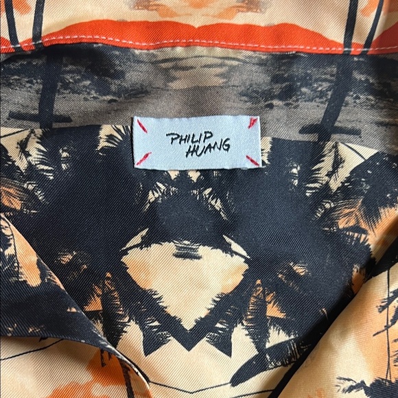 Men's Hawaiian shirt 100% silk by Philip Huang size L - Picture 4 of 12